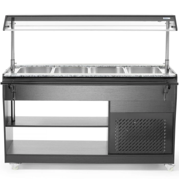 Bufet bar stół chłodniczy sałatkowy z oświetleniem daszkiem 4 pojemniki GN 1/1 2-10C 170 W