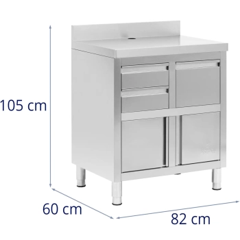 Szafka pod ekspres do kawy z rantem 2 szuflady pojemnik STAL 60x82x95 cm