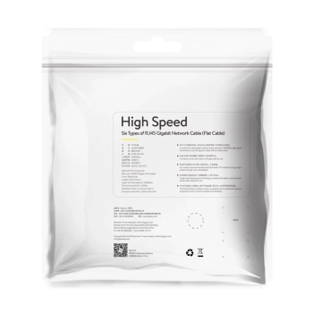 Kabel sieciowy RJ45 płaski High Speed Ethernet CAT6 0.5m - czarny