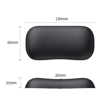 Ergonomiczna podkładka pod nadgarstek 130 x 65 mm - czarna