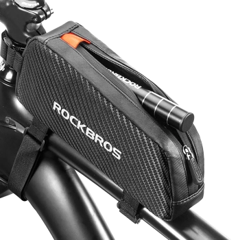 Torba rowerowa wodoodporna mocowana na ramę z plecionką 1l - czarna