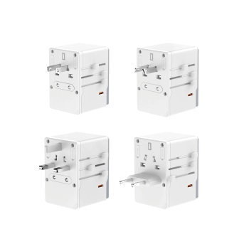 Uniwersalna ładowarka adapter podróżny 35W EU / UK / AUS / US / JP 3x USB-C 2x USB-A - biały