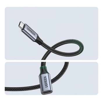 Przedłużacz kabla przewodu USB-C PD QC 100W 5A 10Gbps 0.5m - szary