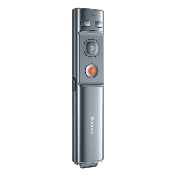Wskaźnik laserowy z pilotem do prezentacji do 100m WiFi 2.4GHz USB-A/C - szary