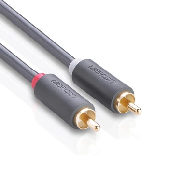 Kabel przewód audio 2RCA (męski) 3m - szary