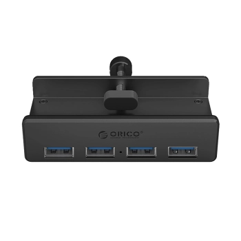 Hub rozdzielacz MH4PU na zacisk do biurka monitora 4x USB-A - czarny