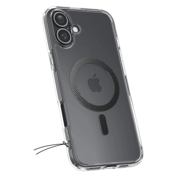 Etui ochronne na iPhone 16 Ultra Hybrid MagSafe Carbon Fiber - przezroczysto szare
