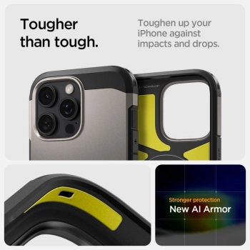 Etui case na iPhone 16 Pro z podstawką Tough Armor MagSafe - gunmetal