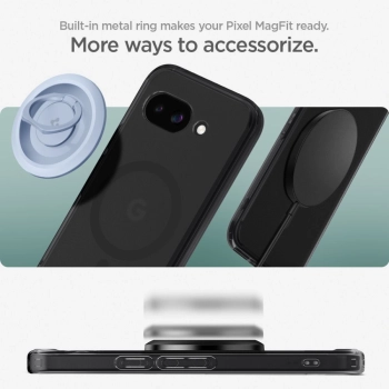 Etui pokrowiec na Google Pixel 9A z MagSafe Ultra Hybrid Mag - przezroczysto-czarne