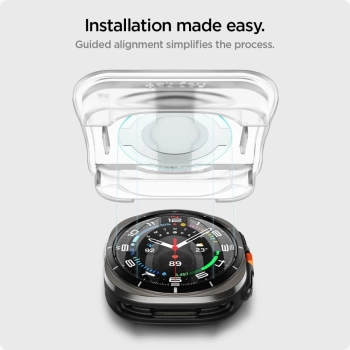 Szkło hartowane z ramką montażową na Samsung Galaxy Watch Ultra 47 mm - 2 szt.