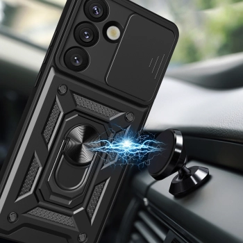 Pancerne etui z podstawką osłoną aparatu na OnePlus 13 5G Hybrid Armor Camshield - czarne