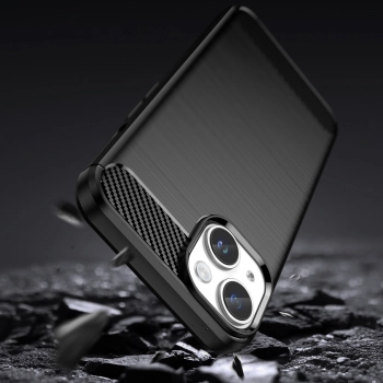 Etui elastyczny żelowy pokrowiec na tył plecki do iPhone 14 Plus Carbon Case - czarny