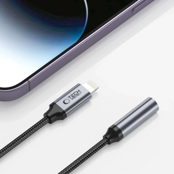 Adapter przejściówka iPhone Lightning - mini jack 3.5mm - czarny