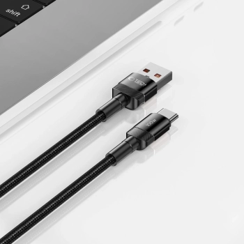 Kabel przewód USB-C - USB-A 100W 5A 0.5m - czarny