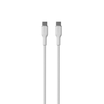 Kabel przewód silikonowy USB-C 60W 1.5m - biały