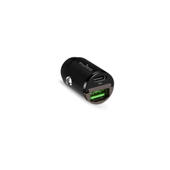 Ładowarka samochodowa USB-C USB-A PD - czarna