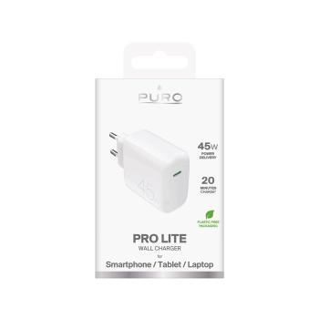 Ładowarka sieciowa kompaktowa USB-C 45W - biała