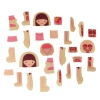 Puzzle drewniane warstwowe budowa ciała montessori dziewczynka
