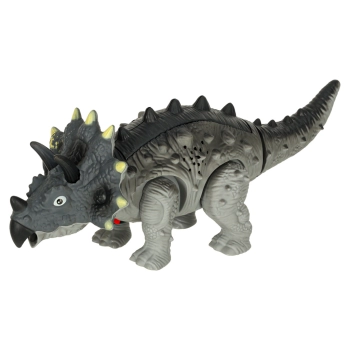 Dinozaur Triceratops zabawka interaktywna na baterie chodzi świeci ryczy