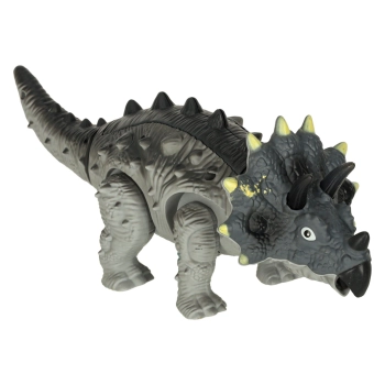 Dinozaur Triceratops zabawka interaktywna na baterie chodzi świeci ryczy