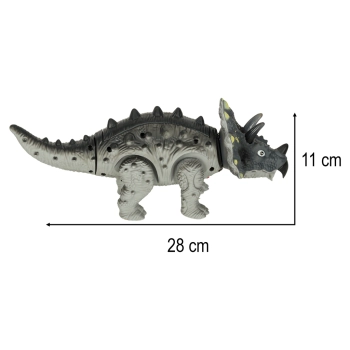 Dinozaur Triceratops zabawka interaktywna na baterie chodzi świeci ryczy