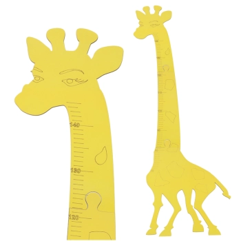 Miarka wzrostu drewniana żyrafa 125 cm żółta