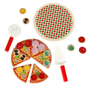 Pizza drewniany zestaw do zabawy z akcesoriami 20cm