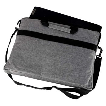 Torba na laptopa 15,6 cali etui pokrowiec z paskiem teczka damska męska mocna szara