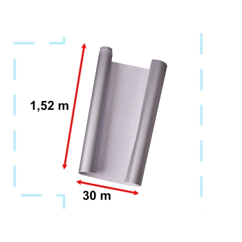 Folia rolka Carbon 4D srebrna 1,52x30m 9086