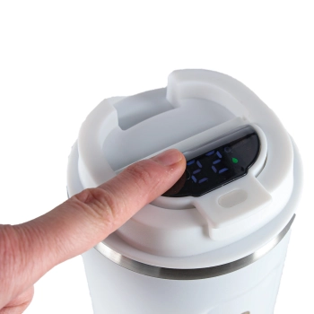 Kubek termiczny z ustnikiem termos LED 500ml biały