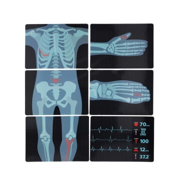 Duży zestaw lekarza stacja medyczna mały doktor ekg rtg światło dźwięk