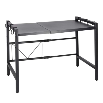 Półka kuchenna nad mikrofalówkę organizer regulowany metalowy 6 wieszaków