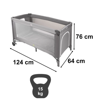 Łóżeczko dziecięce turystyczne składane z materacem max. 15kg