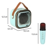 Zestaw do karaoke głośnik Bluetooth 2 mikrofony USB LED 10W niebieski