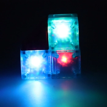 Klocki magnetyczne konstrukcyjne świecące elementy figury 3D 32el.