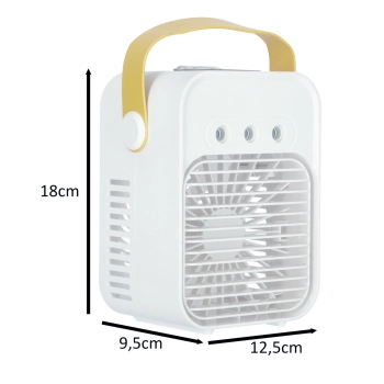Klimatyzator klimator przenośny wentylator biurkowy nawilżacz 3w1 USB biały