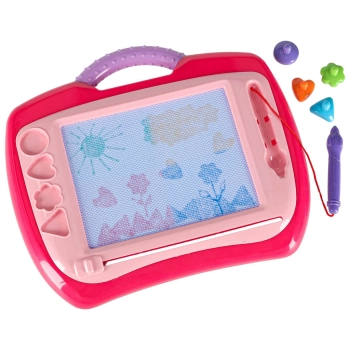 Tablica magnetyczna tablet do rysowania znikopis stempelki różowy XL