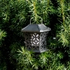 Lampa solarna ogrodowa ażurowa latarenka wisząca wbijana lampion 12 LED