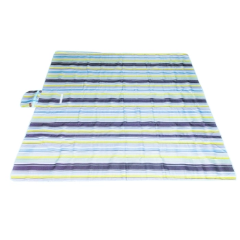 Mata plażowa wodoodporna koc piknikowy plażowy składany torba XXL 200x200cm niebieska