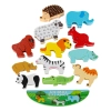 Gra zręcznościowa montessori układanka balansująca klocki zwierzątka drewniane
