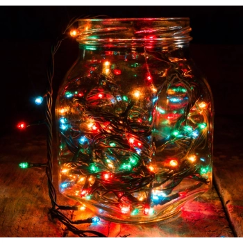 Lampki LED łańcuch świetlny świąteczne choinkowe 10m 100LED multikolor 8 trybów świecenia