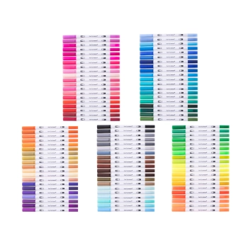 Flamastry mazaki cienkopisy dwustronne zestaw w walizce 100 kolorów