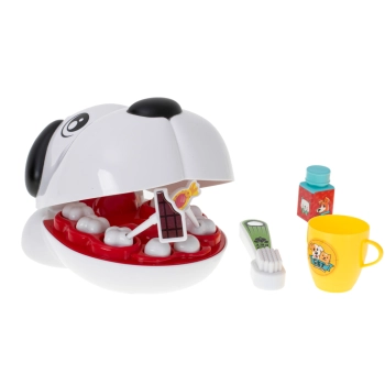 Chory ząbek dentysta zwierząt pies piesek zabawa wylecz zęba nauka weterynarz