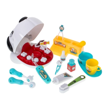 Chory ząbek dentysta zwierząt pies piesek zabawa wylecz zęba nauka weterynarz