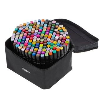 Markery dwustronne alkoholowe w etui 168 sztuk