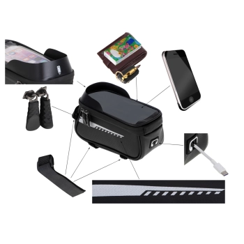 Torba rowerowa sakwa wodoodporna uchwyt na telefon