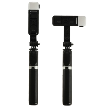 Kijek do selfie z pilotem Bluetooth statyw tripod lampka LED czarny