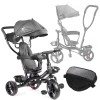 Rowerek trójkołowy Trike Fix Lite rower spacerówka 3w1 obracany 360 wolne koło szary