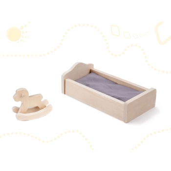 Domek dla lalek drewniany mebelki 70cm szary