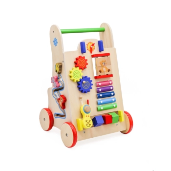 Pchacz dla dziecka chodzik drewniany kostka edukacyjna 6w1